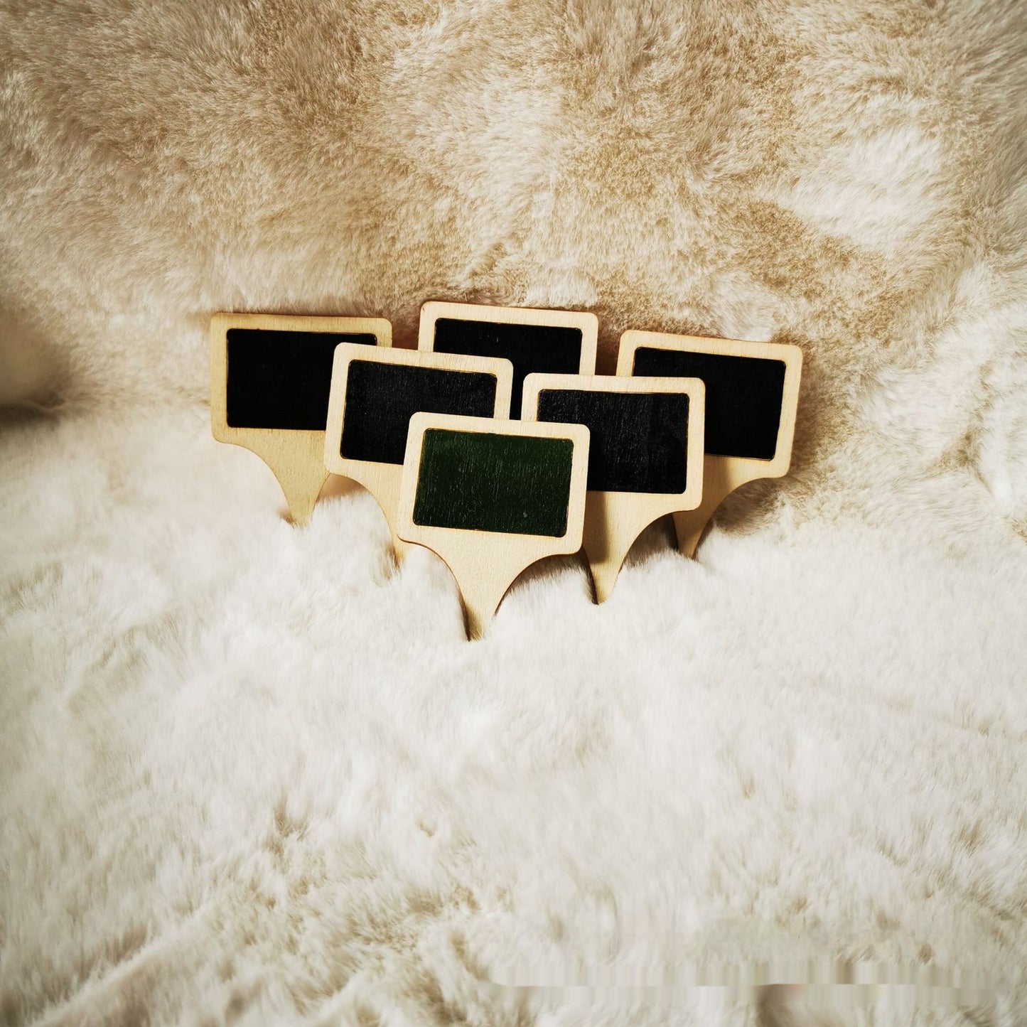 Wooden Small Blackboard Cake Insert Cheese Price Tag Square Wood Piece Insert