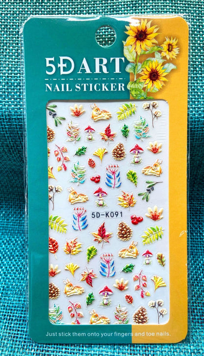 Embossed Nail Sticker Plaid Nail Sticker Three-dimensional Bow Nail Sticker Summer Nail Sticker