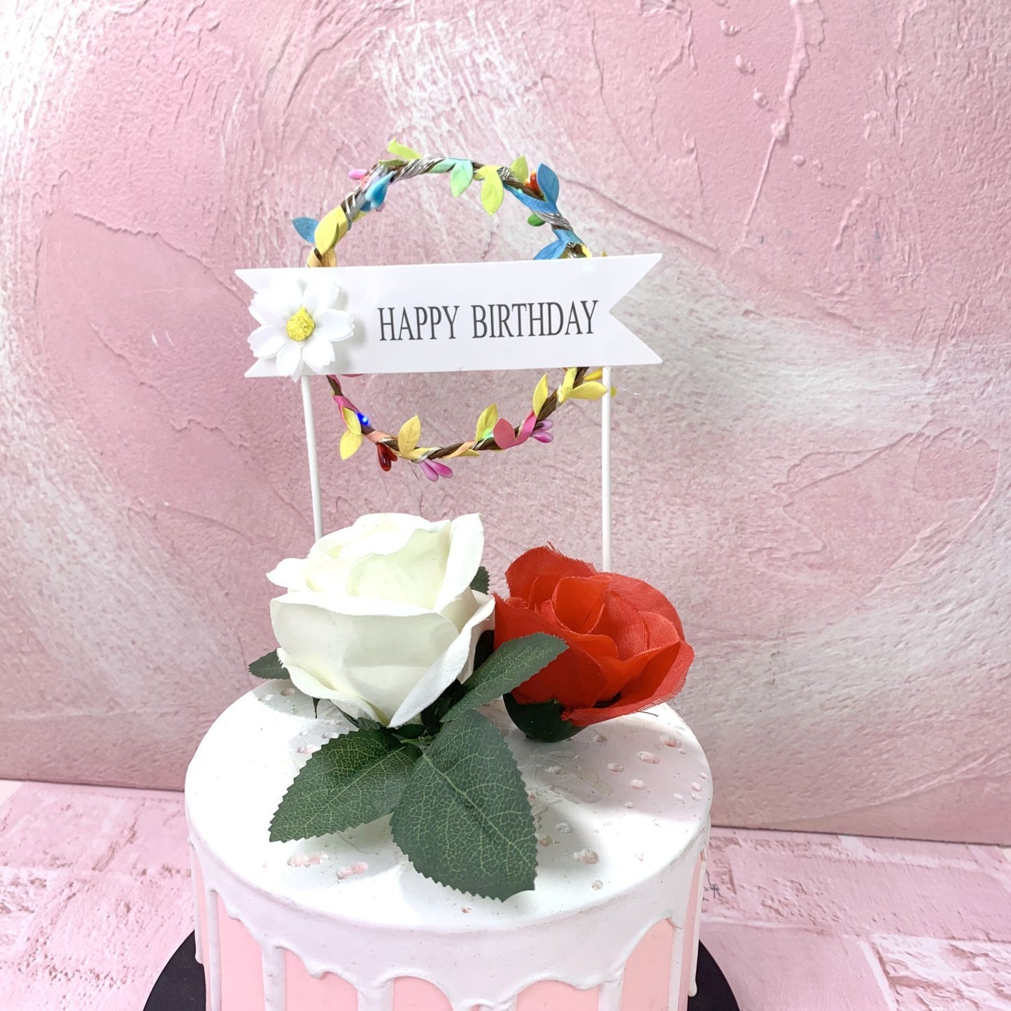 Creative Birthday Cake Round Garland Light Inserts