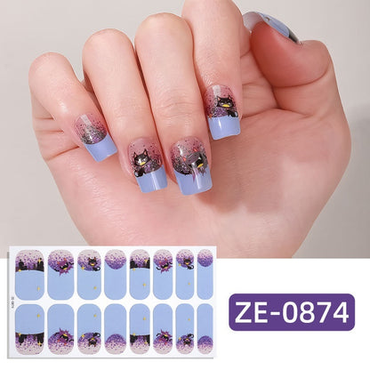 Dark Ghost Pumpkin Skull Nail Sticker
