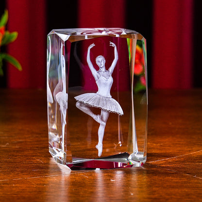 Interior Carving 3D Animal Series Crystal Statue Tourist Souvenir