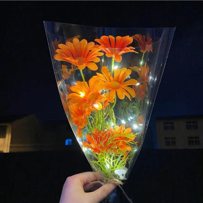 Glowing And Illuminated Preserved Flowers Gypsophila Bouquet
