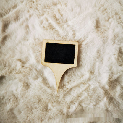Wooden Small Blackboard Cake Insert Cheese Price Tag Square Wood Piece Insert