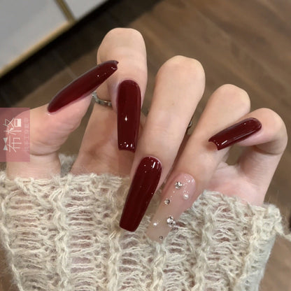 Ultra-Long Pure Wine Red Simple Handmade Wear Armor