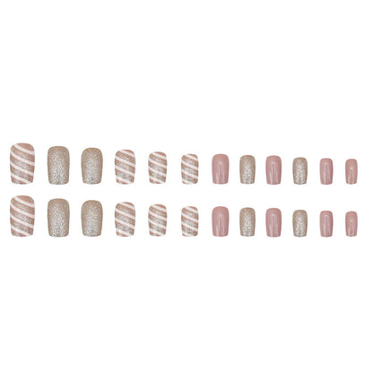 Elegant Champagne Light White Noble Twill Manicure