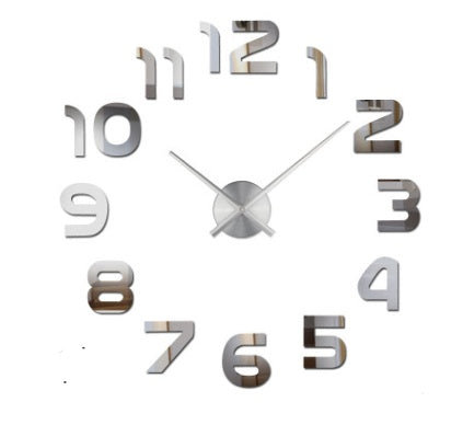 Creative Diy Wall Clock Personality Art 3D Mirror Wall Clock