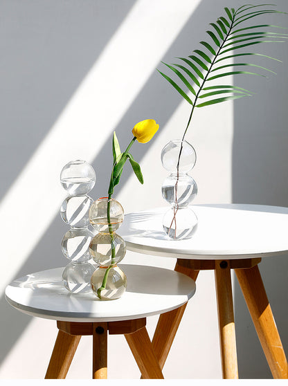 Transparent Glass Gourd Small Vase Flower Arrangement Ddried Flowers Hydroponics