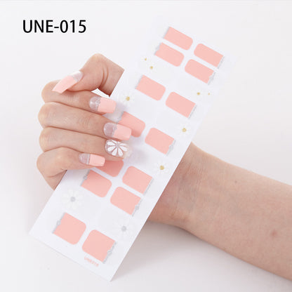 French Style European And American Style Cross-Border Nail Stickers Waterproof And Tearable 3D Christmas Nail Polish Film Nail Stickers Full Stickers 22 Tips