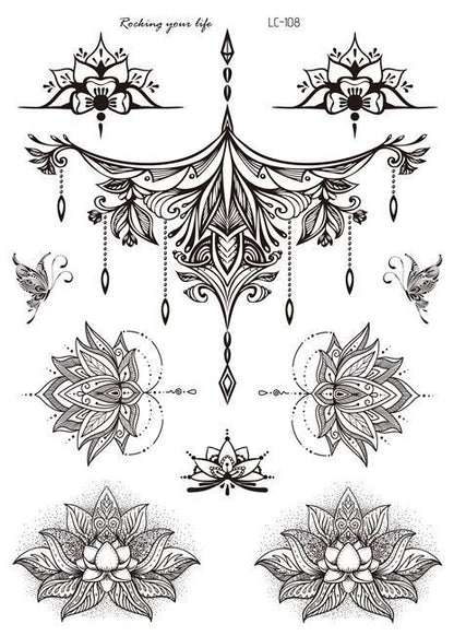 Water Henna Tattoo Sticker