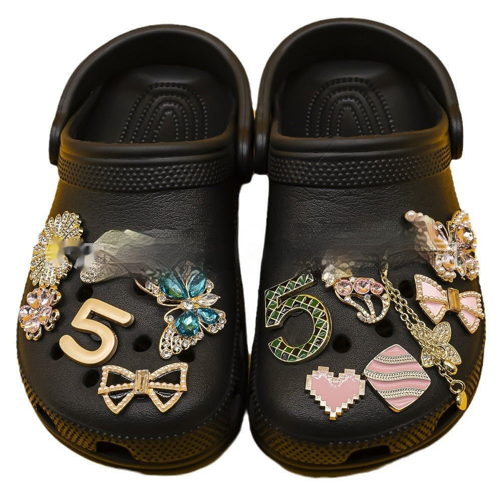 Metal Hole Shoes Accessories Buckle High Sense