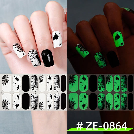 Dark Ghost Pumpkin Skull Nail Sticker
