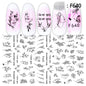 1pc Flowers Rose Red Black Sliders Adhesive Decoration Nail Art Stickers Russian Design 3D Adhesive Slider Decals