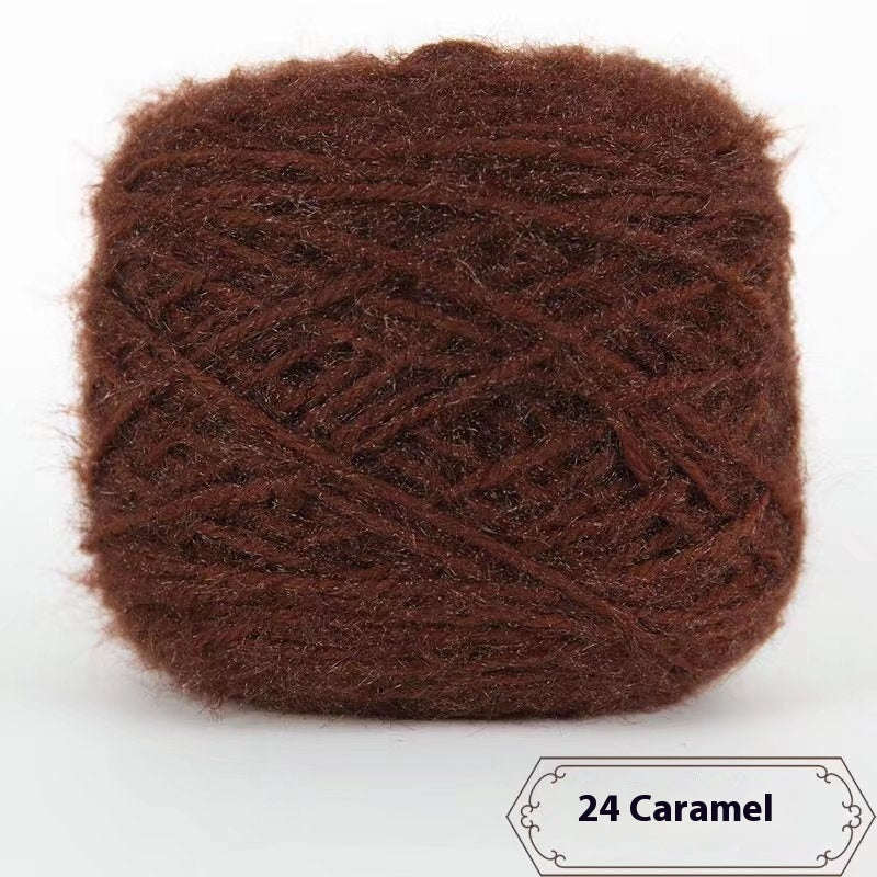 3 Two Groups Of Squirrel-velvet Yarn Hand-knitted Medium Thickness Hat Scarf Coat Waistcoat Cushion Plush Wool 150g