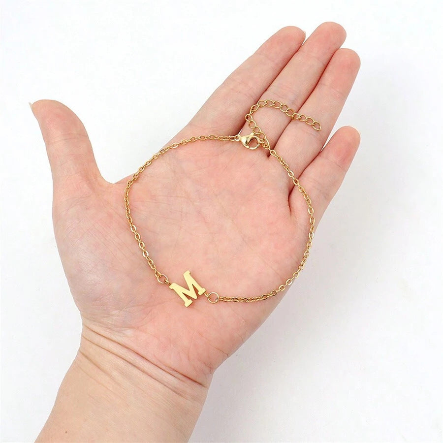 Women's Initial Simple Anklet Gift For Girlfriends And Friends