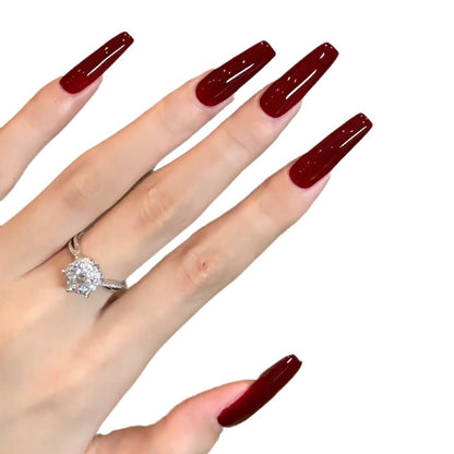 Ultra-Long Pure Wine Red Simple Handmade Wear Armor