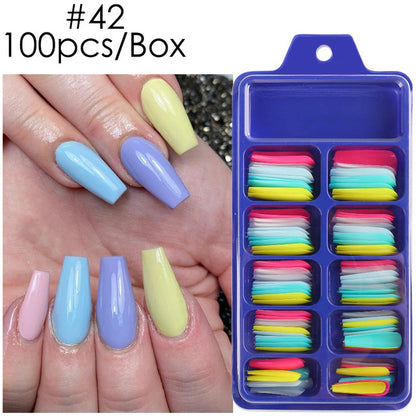 Blue Box Full Paste Wear Long Ballet Nail Plate