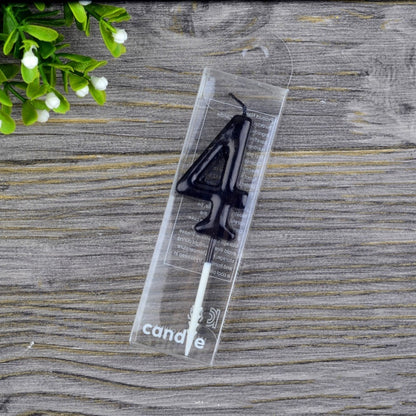 Factory Wholesale 0 To 9 Gold-plated Black Candle Creative Smokeless Birthday Digital Candle PVC Boxed Digital