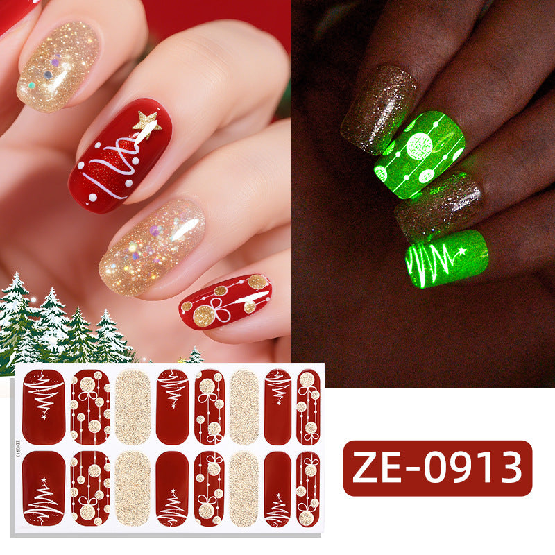 New Christmas Luminous Nail Applique Nail Stickers