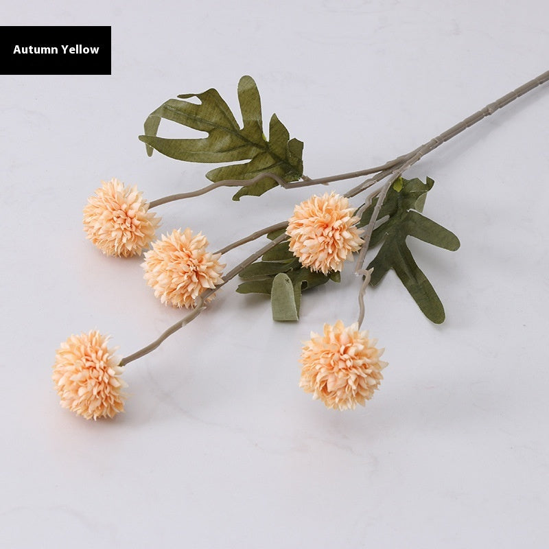 5 Autumn Dandelion Fake Flower Decoration Artificial Flowers