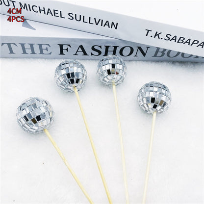 Disco Ball Cake Decoration With Wooden Stick