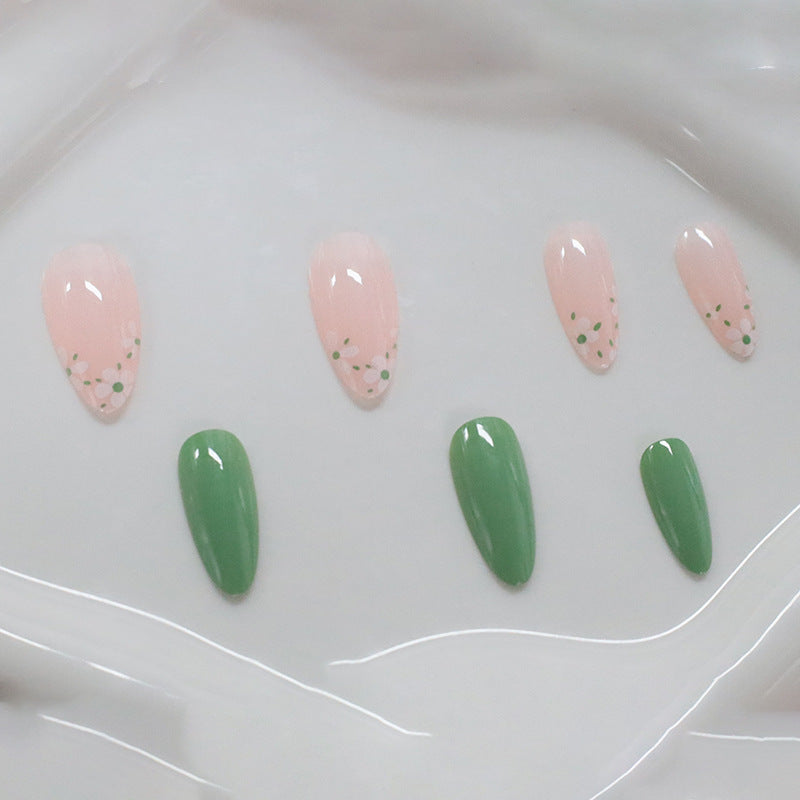 New Simple Cute White Little Flower Long Green Section