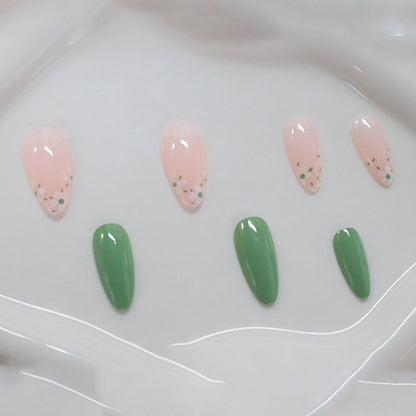 New Simple Cute White Little Flower Long Green Section