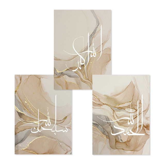 Gold Marble Fluid Abstract Poster Canvas Painting