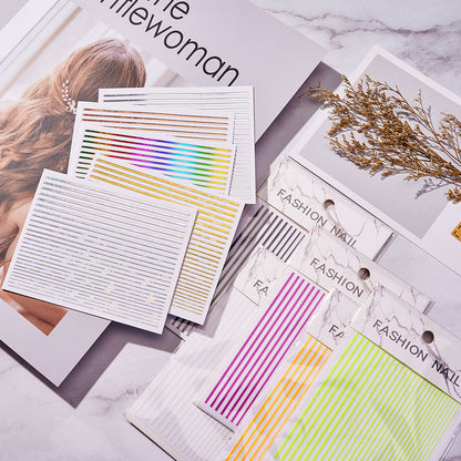 Stickers Bright Line Back Glue Nail Paste Decorative Multi-color Nail Patches