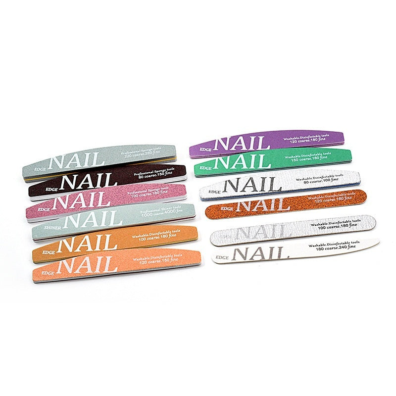 Manicure Nail File Polish Rub Pieces Nail Scissors Sponge Rub Burnishing Stick Nail Beauty Tool Set