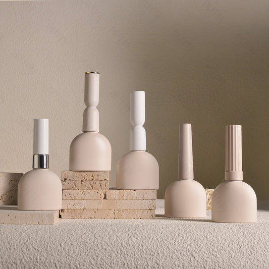 Light-proof Glass Nail Polish Bottle Bottle With Brush Electroplating Nail Polish Cover