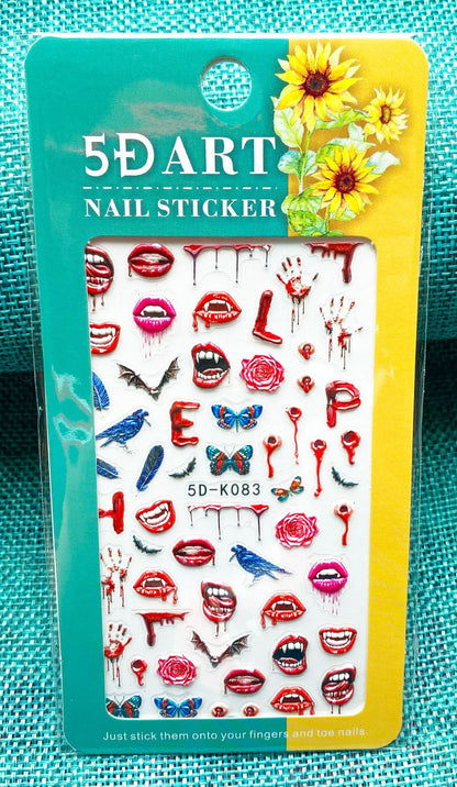 Embossed Nail Sticker Plaid Nail Sticker Three-dimensional Bow Nail Sticker Summer Nail Sticker