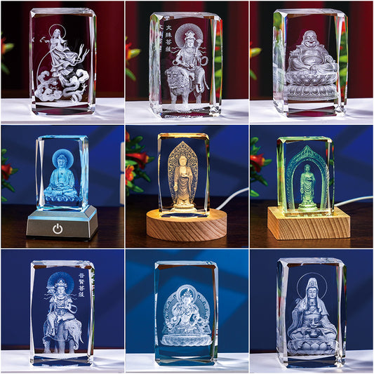 Interior Carving 3D Animal Series Crystal Statue Tourist Souvenir