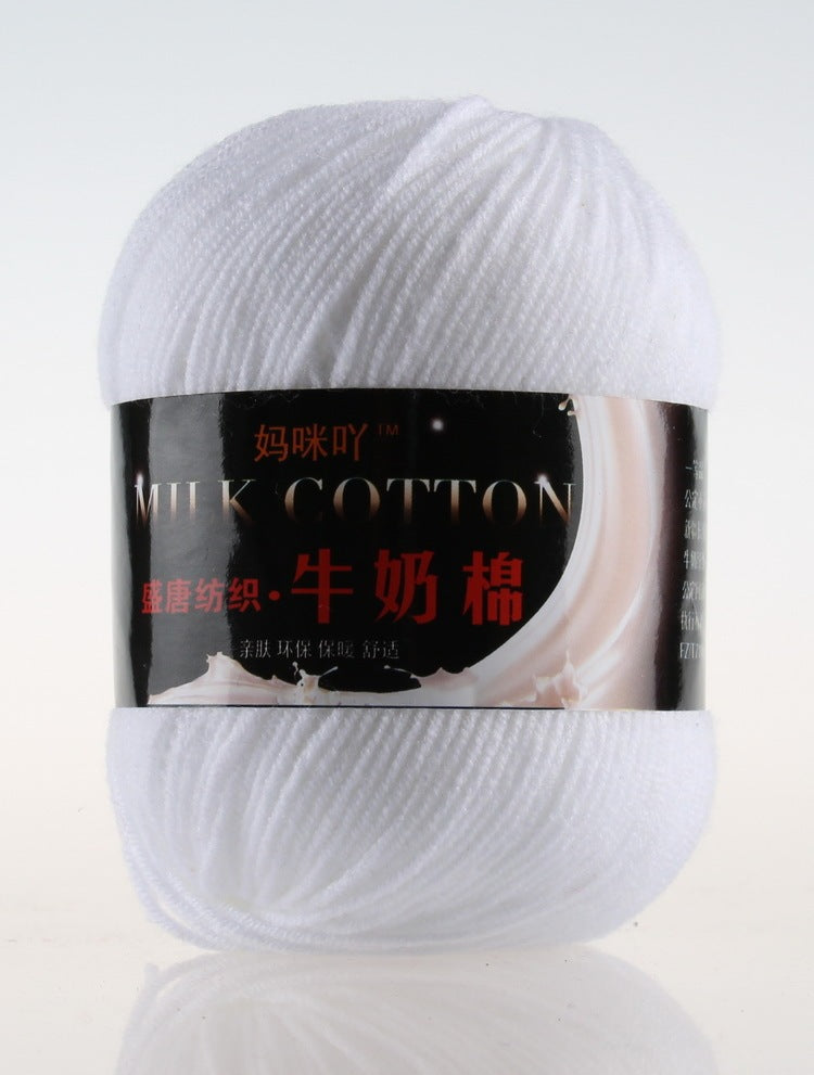 3-Strand Milk Cotton Wool DIY Doll Sweater Scarf Hat Cotton Yarn