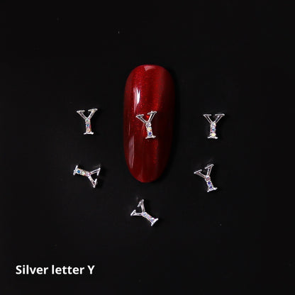 26 Letter Alloy Nail Ornament Nail Crystal