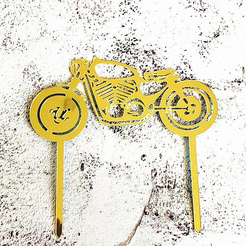 Motorcycle Car Birthday Cake Insertion Party Decoration
