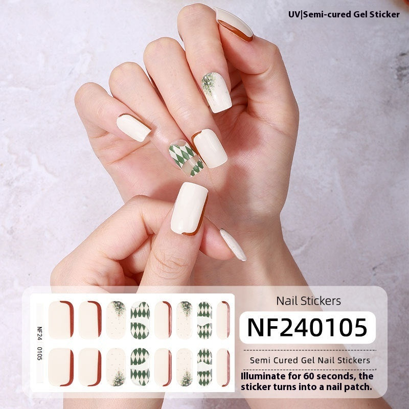 Semi-cured New Christmas Gel Nail Stickers