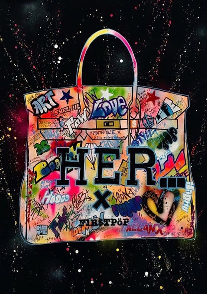 Modern Graffiti Bags Canvas Paintings Abstract  Posters And Wall Art Popular  Of Living Room Decoration