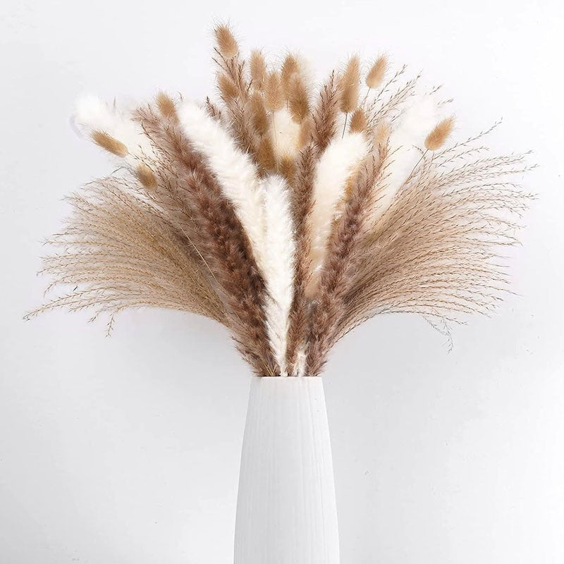PAMPAS Bohemian Decorative Reed Rabbit Tail Grass Mix And Match Dried Flowers Bouquet