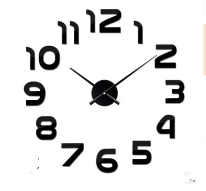 Creative Diy Wall Clock Personality Art 3D Mirror Wall Clock