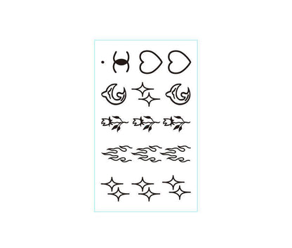 Dark Rose Love Clown Finger Square Tattoo Sticker