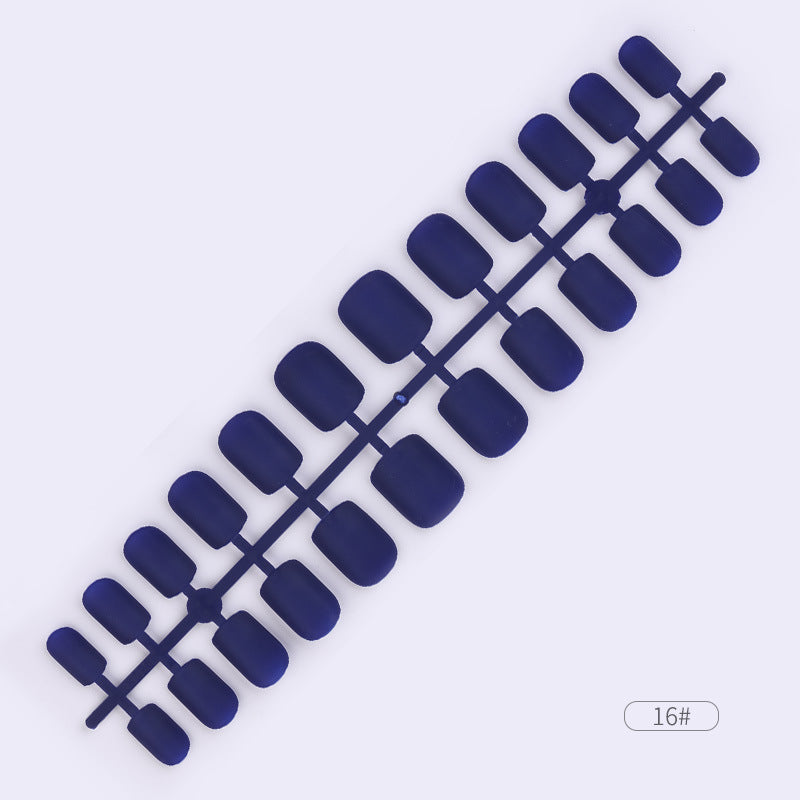 24pcs Solid Color Wear Fake Nail Patches