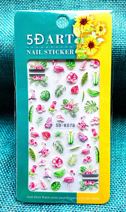 Embossed Nail Sticker Plaid Nail Sticker Three-dimensional Bow Nail Sticker Summer Nail Sticker