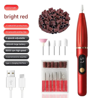 Electric Nail File Compact Nail Removal Tool Portable LCD Electric Nail Clipper Electric Nail Buffer