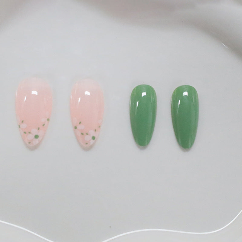 New Simple Cute White Little Flower Long Green Section