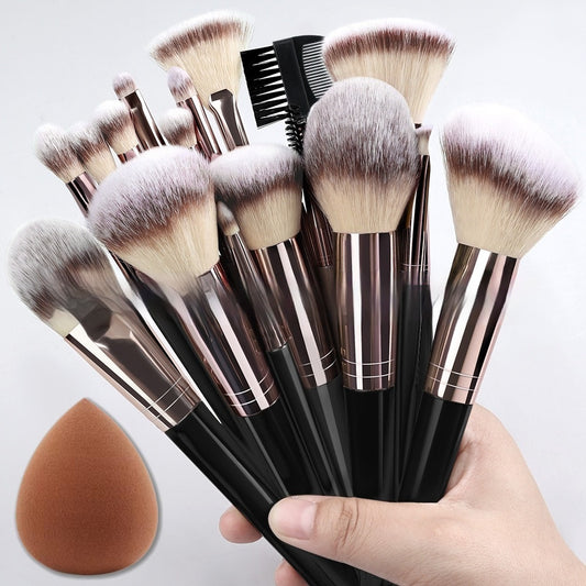 Black Makeup Brush Suit Foundation Eyeshadow Highlight