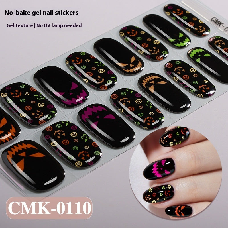 New Halloween Luminous Baking-free Gel Nail Stickers