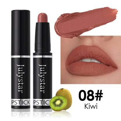 Matte Finish Makeup Lipstick Rotating Velvet Lasting No Stain On Cup