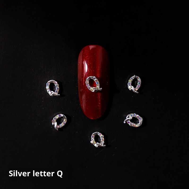 26 Letter Alloy Nail Ornament Nail Crystal
