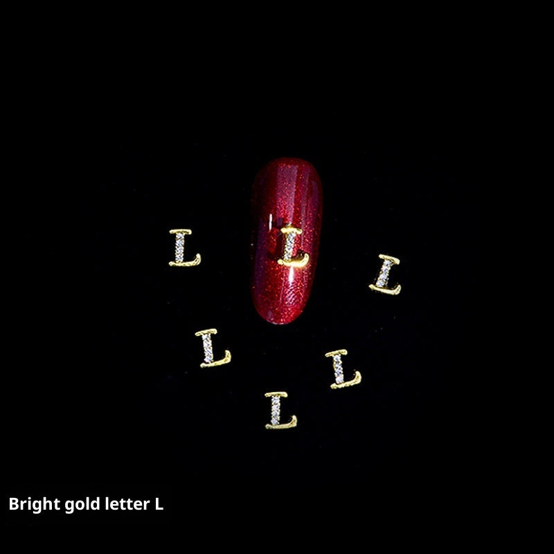 26 Letter Alloy Nail Ornament Nail Crystal
