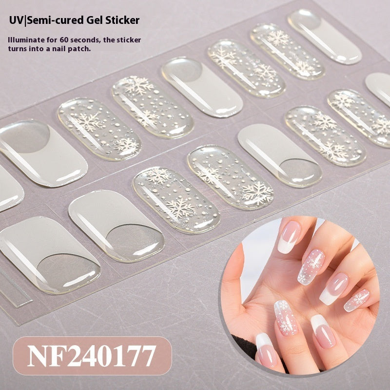 Semi-cured New Christmas Gel Nail Stickers